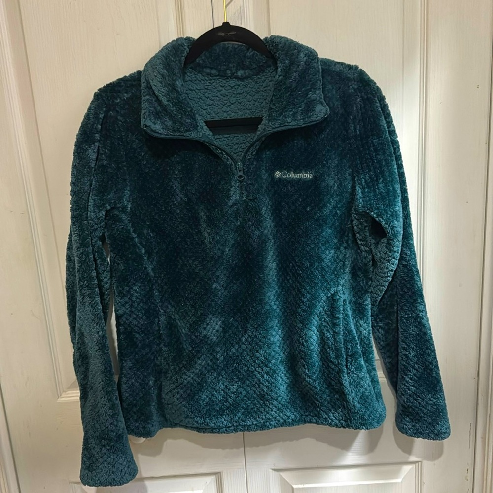 Columbia Teal V-Neck Sweater